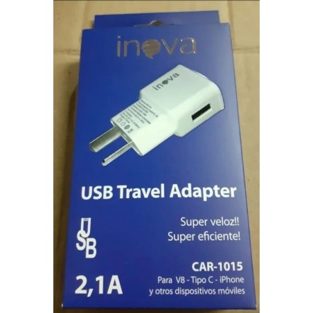 CARGADOR INOVA 2.1 CAJA 1 USB + CABLE