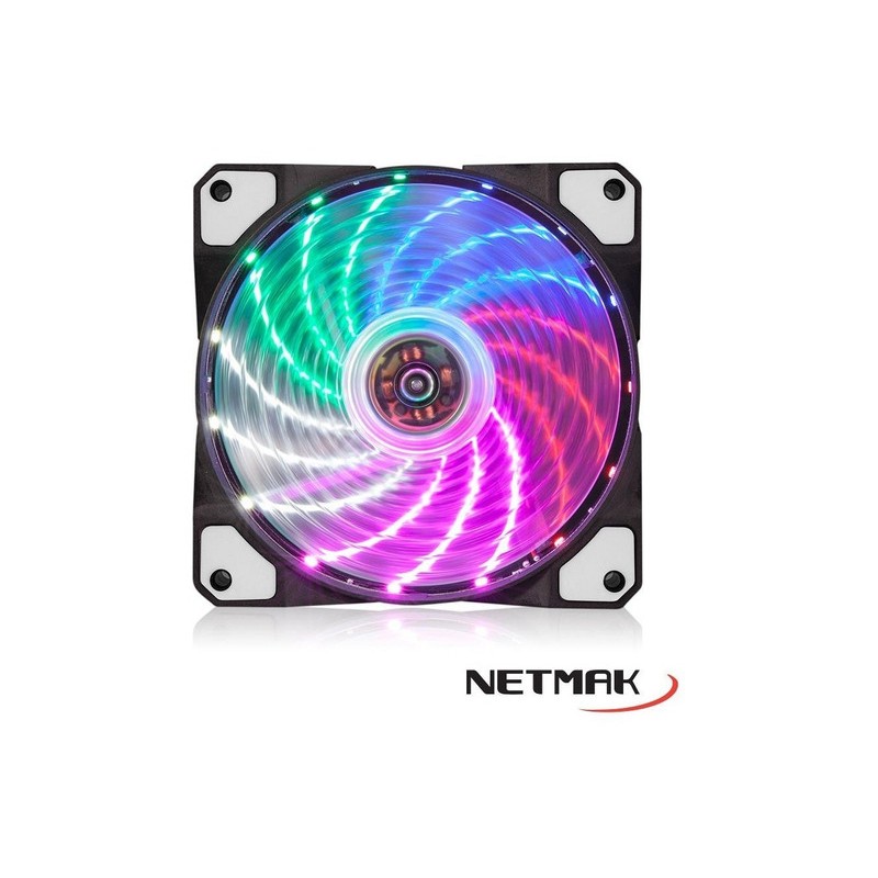 COOLER 12X12CM NETMAK LUZ LED