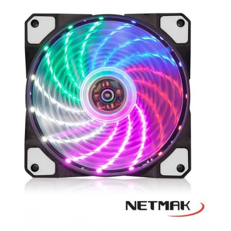 COOLER 12X12CM NETMAK LUZ LED